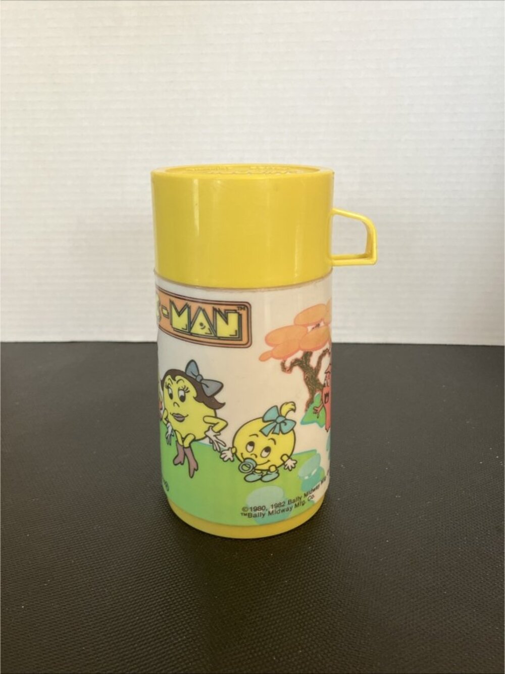 Vintage 1982 Aladdin Thermal Cup Pac-Man Family, Ms Pac-Man, Pac Jr